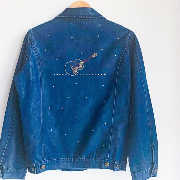 Vintage 1999 Graceland Denim Jacket bedazzled Fan Souvenir S/M - Picture 5 of 7